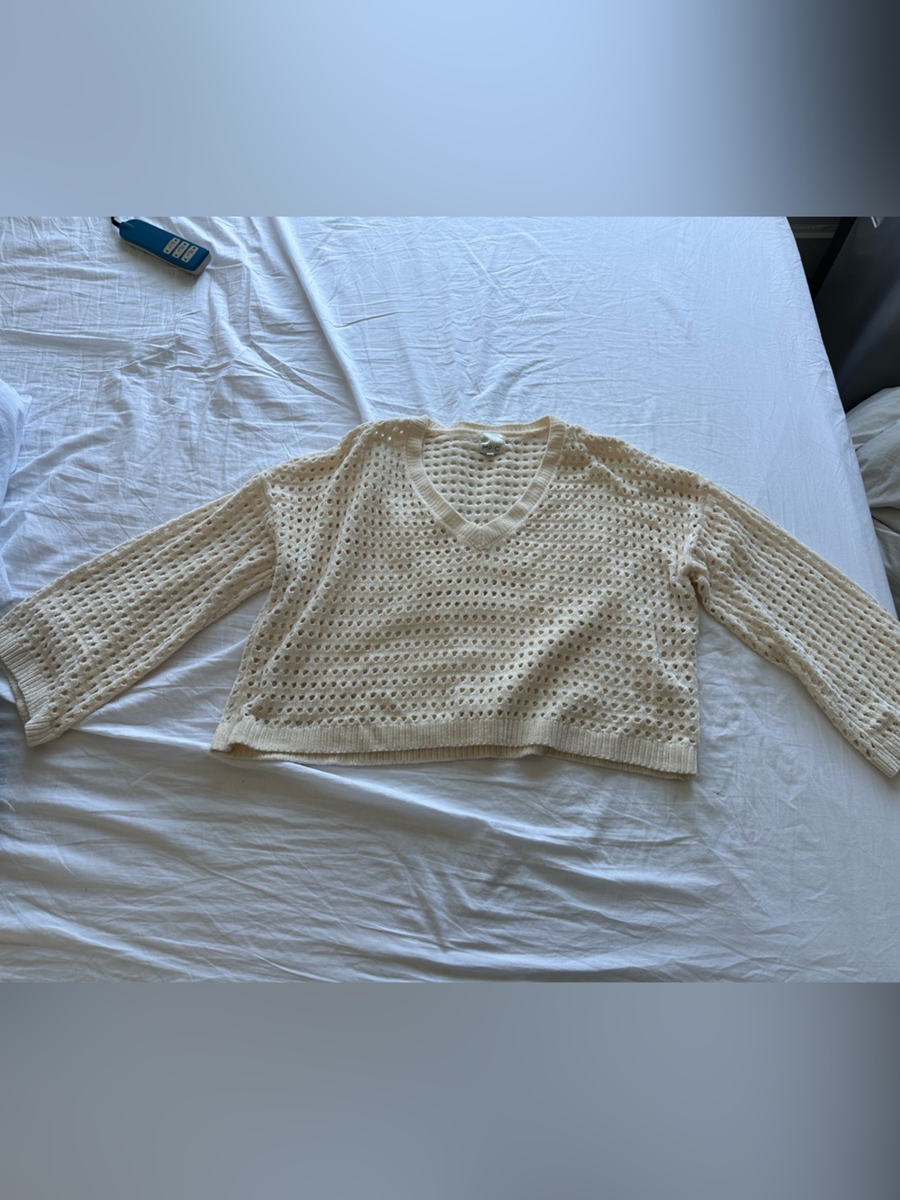 MPC Cream Open-Knit Sweater Top
